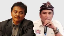 Roy Suryo dan Sekretaris Jenderal Relawan Pasukan Bawah Tanah (Pasbata) Jokowi–Prabowo, Budiyanto Hadinagoro